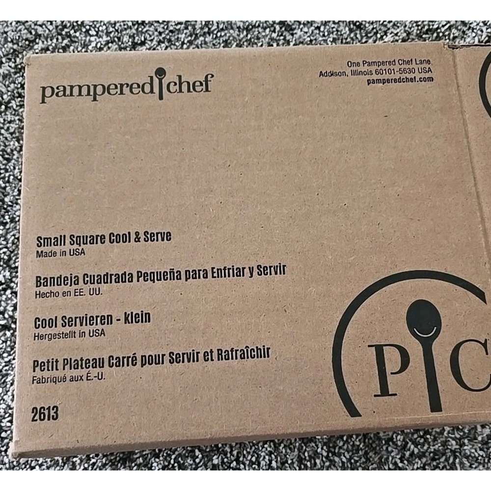 Pampered Chef Small Square Cool & Serve Tray 9in Clear Chilled Container